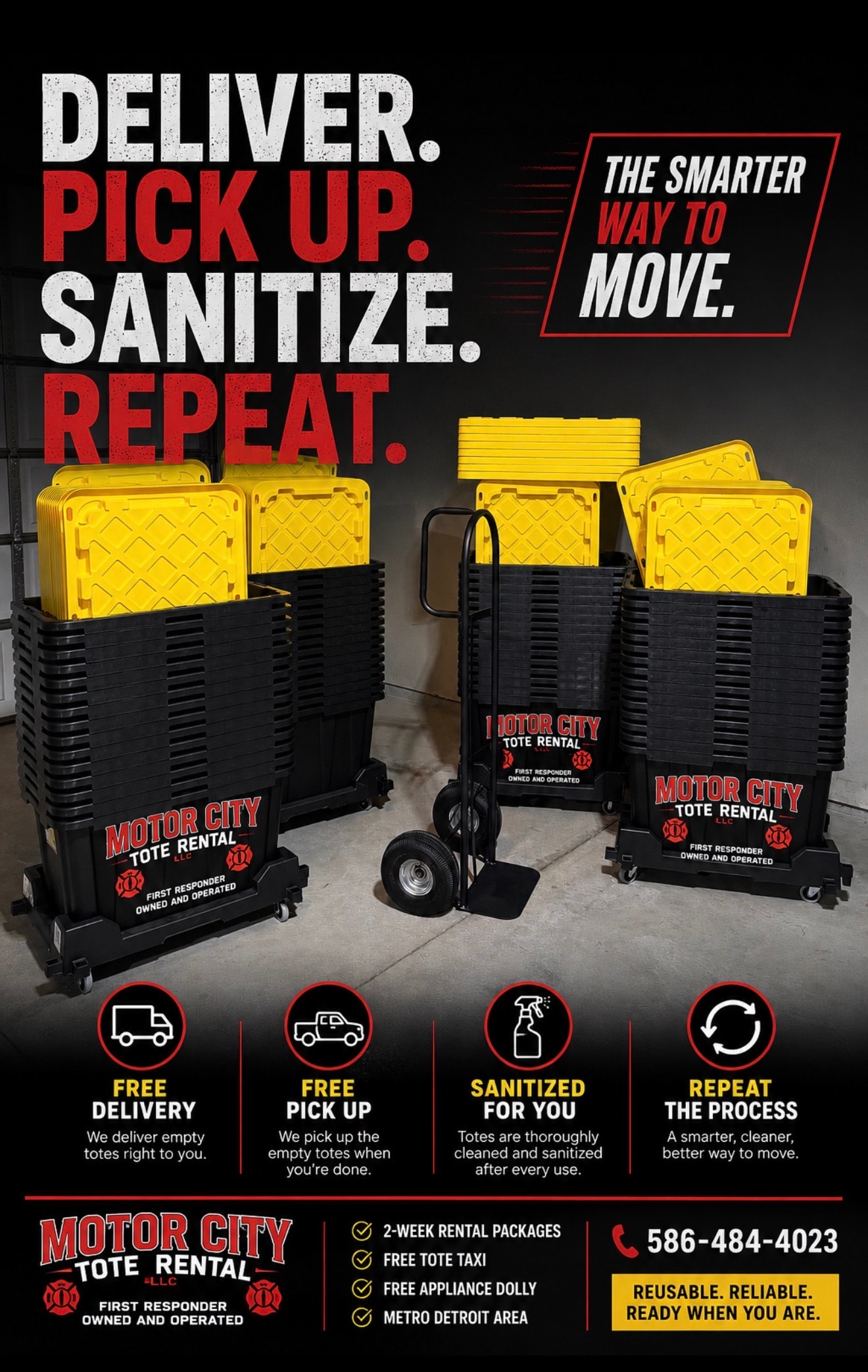 Motor City Tote Rental — Deliver. Pick Up. Sanitize. Repeat. The smarter way to move.